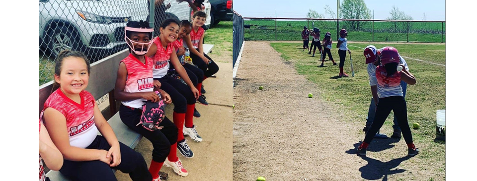 Softball Girls prepping for the game